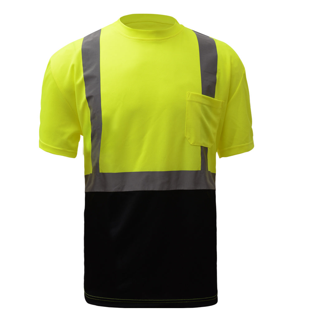 GSS 5111 - Safety Green Hi-Viz Short Sleeve Shirt | Front View