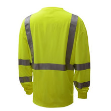 Load image into Gallery viewer, GSS 5113 - Safety Green Hi-Viz Long Sleeve Shirt | Back View
