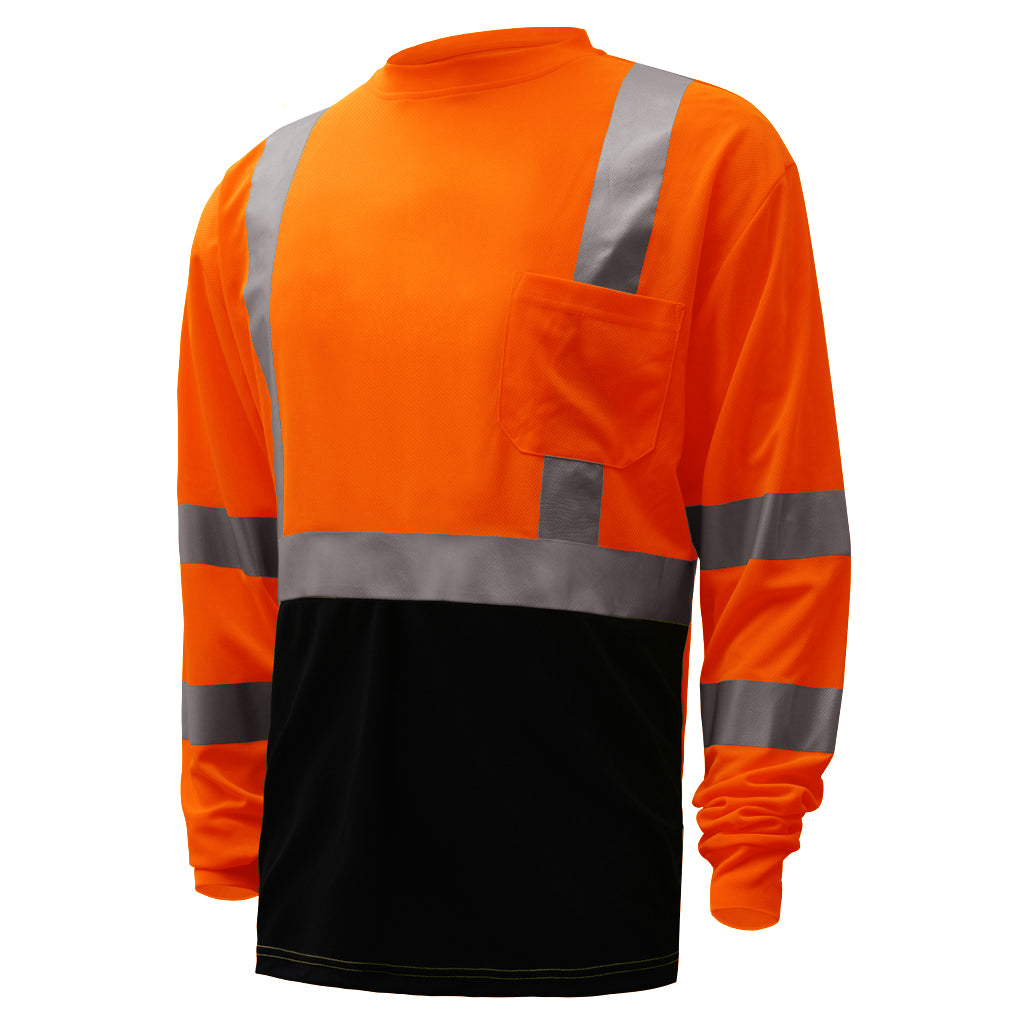 GSS 5113/5114 Long Sleeve Class 3 Black Bottom Shirt | Hi-Viz.com