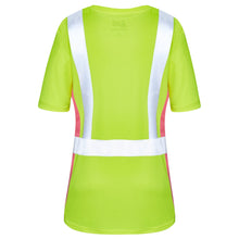Load image into Gallery viewer, GSS 5125 - Safety Green Hi-Viz Women&#39;s Shirt | Back View
