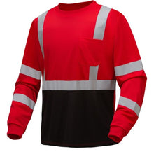 Load image into Gallery viewer, GSS 5134 - Red Hi-Viz Long Sleeve Shirt | Front Left View
