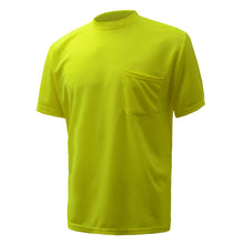 Load image into Gallery viewer, GSS 5501 - Safety Green Hi-Viz Short Sleeve Shirt | Front Left View
