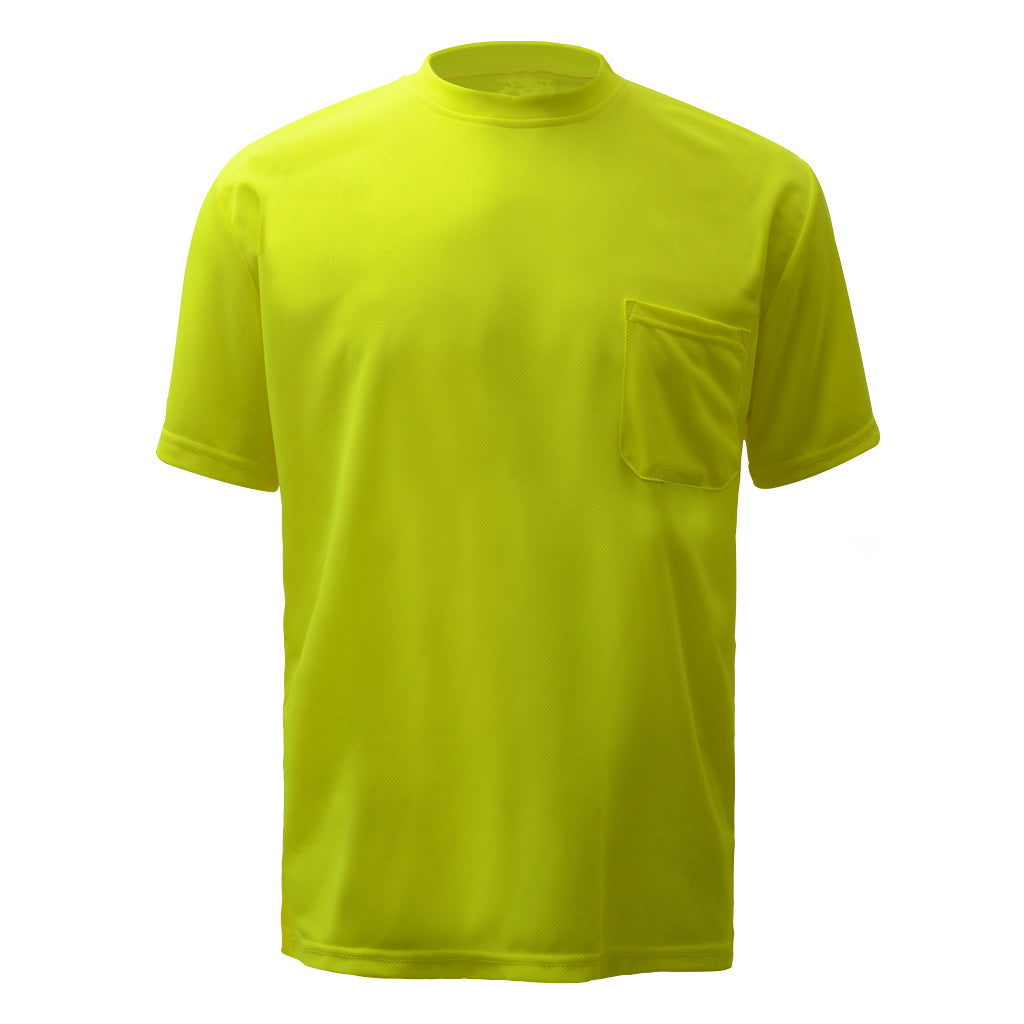 GSS 5501 - Safety Green Hi-Viz Short Sleeve Shirt | Front View