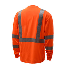 Load image into Gallery viewer, GSS 5506 - Safety Orange Hi-Viz Long Sleeve Shirt | Back Right View
