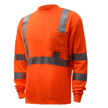 Load image into Gallery viewer, GSS 5506 - Safety Orange Hi-Viz Long Sleeve Shirt | Front Left View
