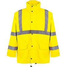 Load image into Gallery viewer, GSS 6001 – Safety Green Hi-Viz Rain Jacket | Front View    
