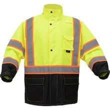 Load image into Gallery viewer, GSS 6005 – Safety Green Hi-Viz Rain Jacket | Front View    

