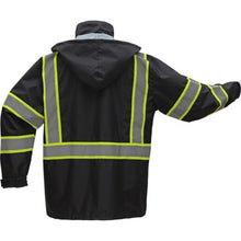 Load image into Gallery viewer, GSS 6007 – Black Hi-Viz Rain Jacket | Back View 
