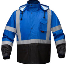 Load image into Gallery viewer, GSS 6013 – Blue High Visibility Rain Jacket | Front View 
