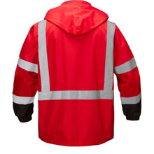 Load image into Gallery viewer, GSS 6014 – Red High Visibility Rain Jacket | Back  View 
