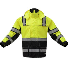 Load image into Gallery viewer, GSS 6501 – Safety Green Hi-Viz Rain Jacket | Front View    
