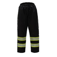 Load image into Gallery viewer, GSS 6713 - Black High Visibility Rain Pants | Front View 
