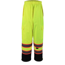 Load image into Gallery viewer, GSS 6715 - Safety Green High Visibility Rain Pants | Front View 
