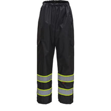 Load image into Gallery viewer, GSS 6717 - Black High Visibility Rain Pants | Front View    
