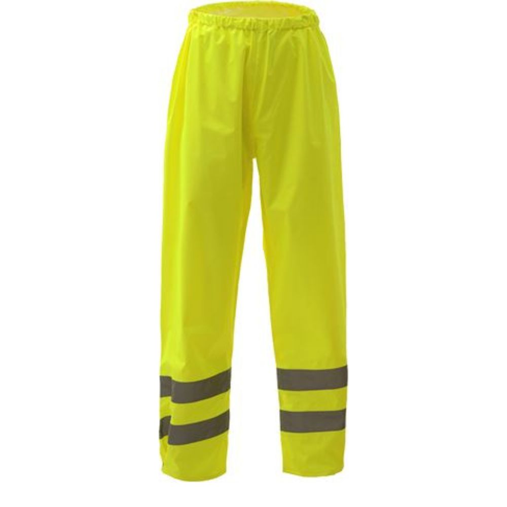 GSS 6801 - Safety Green High Visibility Rain Pants | Front View 