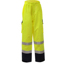Load image into Gallery viewer, GSS 6803 - Safety Green High Visibility Rain Pants | Front View 
