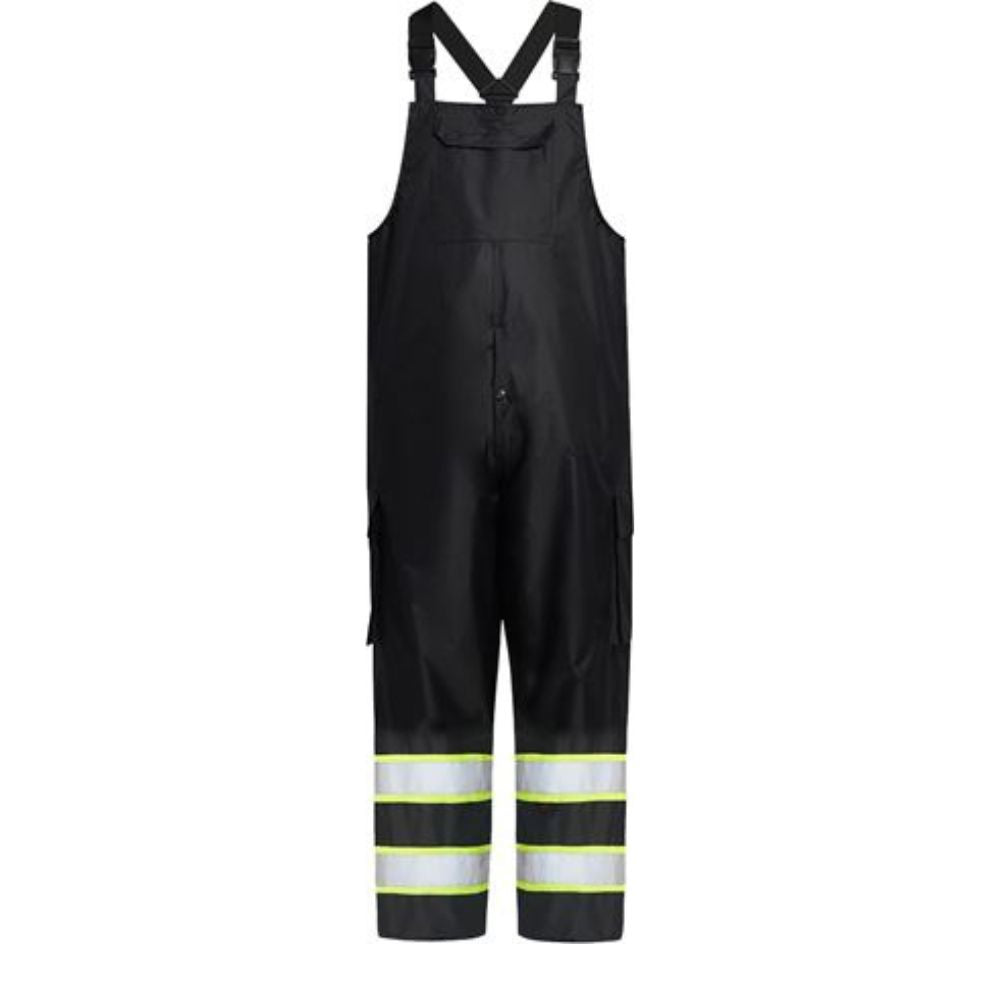 GSS 6809 – Black High Visibility Bib Overalls | Front View 