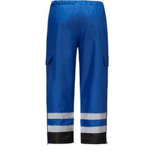 Load image into Gallery viewer, GSS 6813 – Blue High Visibility Rain Pants | Back View 
