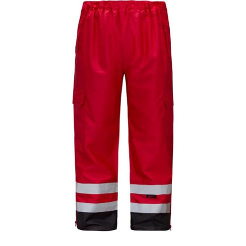 GSS 6814- Red High Visibility Rain Pants | Front View 