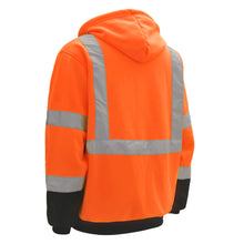 Load image into Gallery viewer, GSS 7002 - Safety Orange ANSI Class 3 Sweatshirt | Back Left View

