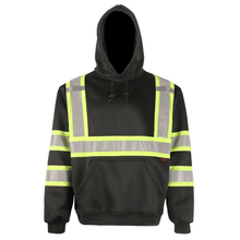 Load image into Gallery viewer, GSS 7007 - Black ANSI Class 3 Sweatshirt | Front Hood View
