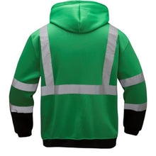 Load image into Gallery viewer, GSS 7016 - Forest Green Safety Hoodie | Back View       
