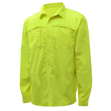Load image into Gallery viewer, GSS 7507 - Safety Green Hi-Viz Button Down Shirt | Front Left View
