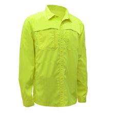 Load image into Gallery viewer, GSS 7507 - Safety Green Hi-Viz Button Down Shirt | Front Right View
