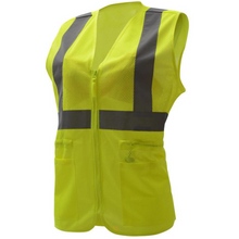 Load image into Gallery viewer, GSS 7803 - Safety Green Women&#39;s Safety Vest | Front Left View
