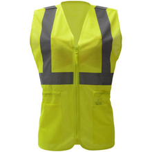 Load image into Gallery viewer, GSS 7803 - Safety Green Women&#39;s Safety Vest | Front View
