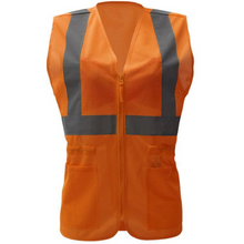 Load image into Gallery viewer, GSS 7804 - Safety Orange Women&#39;s Safety Vest | Front View
