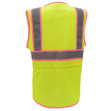 Load image into Gallery viewer, GSS 7805 - Pink Trim Women&#39;s Safety Vest | Back View
