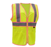 Load image into Gallery viewer, GSS 7805 - Pink Trim Women&#39;s Safety Vest | Front Right View
