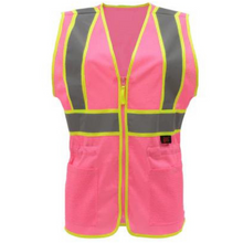 Load image into Gallery viewer, GSS 7806 - Pink Women&#39;s Safety Vest | Front View
