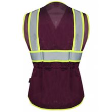 Load image into Gallery viewer, GSS 7808 - Plum Women&#39;s Safety Vest | Back View
