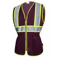 Load image into Gallery viewer, GSS 7808 - Plum Women&#39;s Safety Vest | Front Left View
