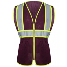 Load image into Gallery viewer, GSS 7808 - Plum Women&#39;s Safety Vest | Front View
