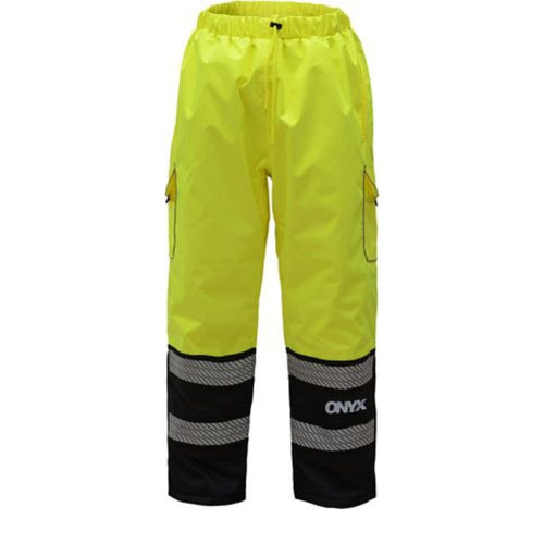 GSS 8711 – Safety Green High Visibility Rain Pants  | Front View    
