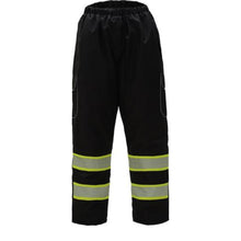 Load image into Gallery viewer, GSS 8713 – Black High Visibility Rain Pants | Front View    
