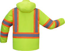 Load image into Gallery viewer, GSS FR6009 – Safety Green High Visibility Jackets | Back View 
