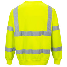 Load image into Gallery viewer, Portwest B303YER - Safety Green ANSI Class 3 Sweatshirt  Back View
