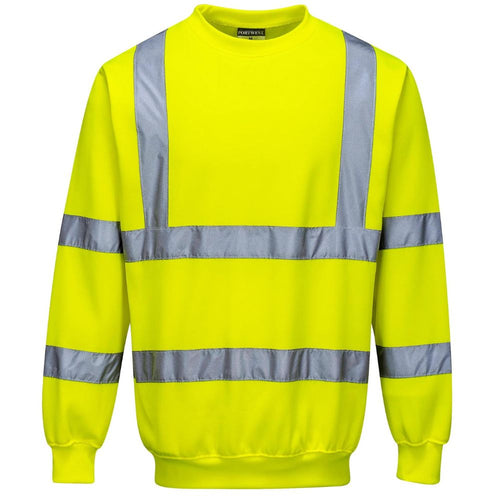 Portwest B303YER - Safety Green ANSI Class 3 Sweatshirt  Front View