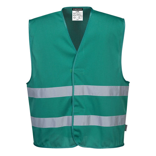 PTW F374 - Green Safety Vest | Front View    