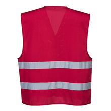 Load image into Gallery viewer, PTW F374 – Red Safety Vest | Back View       
