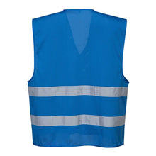 Load image into Gallery viewer, PTW F374 – Blue Safety Vest | Back View       
