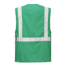 Load image into Gallery viewer, PTW F476 - Bottle Green Safety Vest | Back View    
