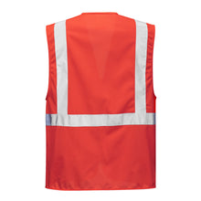 Load image into Gallery viewer, PTW F476 - Red Safety Vest | Back View
