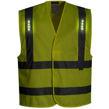 Load image into Gallery viewer, Portwest L470 - Safety Green ANSI Class 2 Safety Vests  With LED Light Front View
