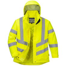 Load image into Gallery viewer, Portwest LW74 - Safety Green Hi-Viz Parkas  Front View
