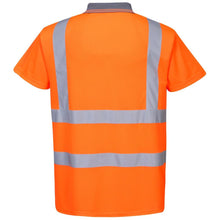 Load image into Gallery viewer, Portwest RT22ORR - Safety Orange Hi-Viz Polo Shirt  Back View

